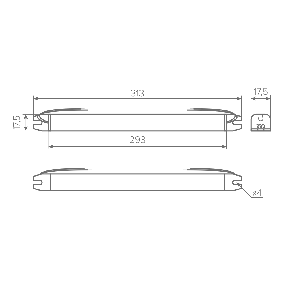 Трансформатор тонкий 220V 12V, IP20, 60W, AQ 2