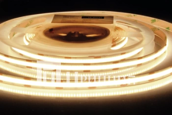 Лента светодиодная COB, 2400 LED, 12V, 70W-5м, 8 мм, IP20, теплый белый, AQ