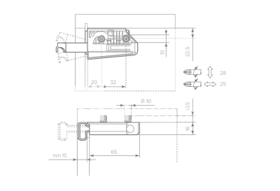 Навес каркаса Hold AH06 под запрессовку, нагрузка 65 кг, левый AQ 3