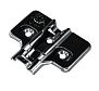Крестообразная ответная планка с эксцентриком Clip-on под саморез, H2, черная AQ