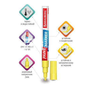 Маркер-краска лаковый Brauberg 1