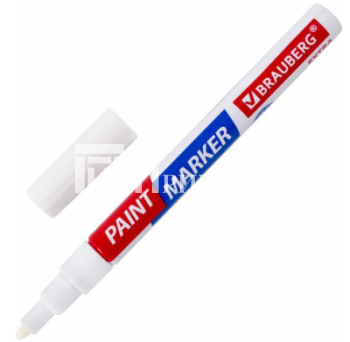 Маркер-краска лаковый, белый, Brauberg