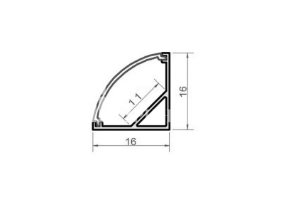 Uglovoi  profil` (s ekranom) 16h16 CHiornyi v upakovke