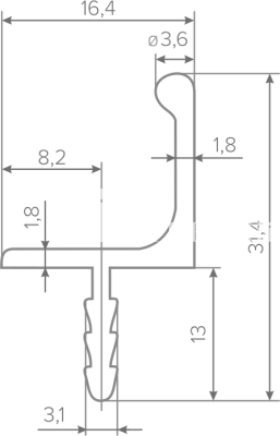 Ручка-профиль Gola-X без подсветки, ДСП 16мм, 5000мм, черный матовый 1
