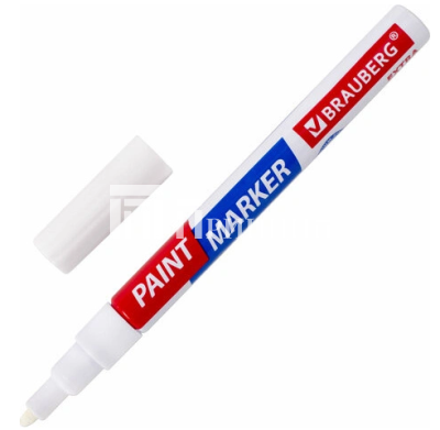 Маркер-краска лаковый, белый, Brauberg