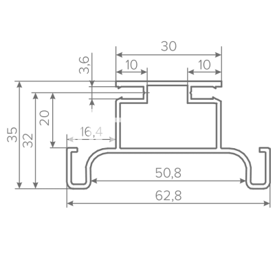 Профиль Gola-X вертикальный, С-формы, ДСП 16мм, 5000мм, черный матовый, AQ 2