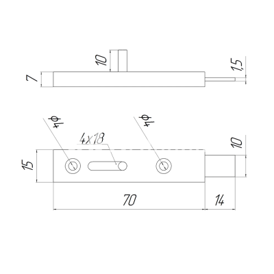 Задвижка мебельная Grade 1