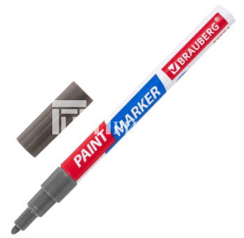 Маркер-краска лаковый, серебро, Brauberg
