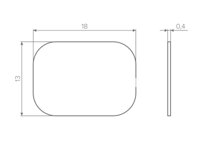 Ответная часть 18х13х0,4 мм самоклеящаяся, никель, AQ 1