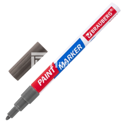 Маркер-краска лаковый, серебро, Brauberg