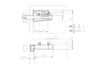 Навес каркаса Hold AH06 под запрессовку, нагрузка 65 кг, правый AQ 3
