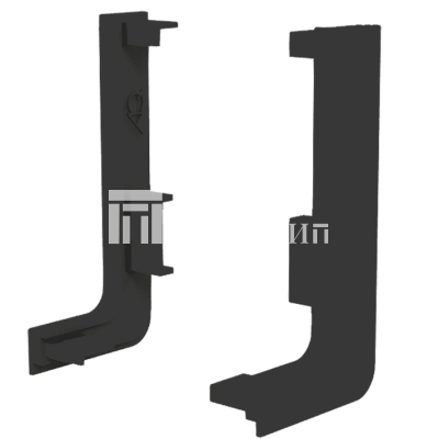 Заглушка контурная для горизонт. L-образного профиля Gola-X, черный, AQ