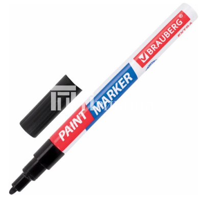 Маркер-краска лаковый, черный, Brauberg