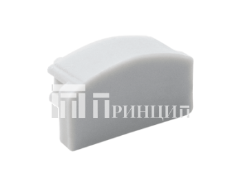 Заглушка для алюминиевого профиля накладного 16х6 без отверстия, серая, AQ