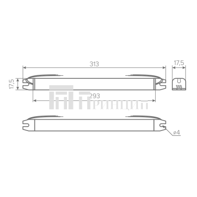 Трансформатор тонкий 220V 12V, IP20, 60W, AQ 2